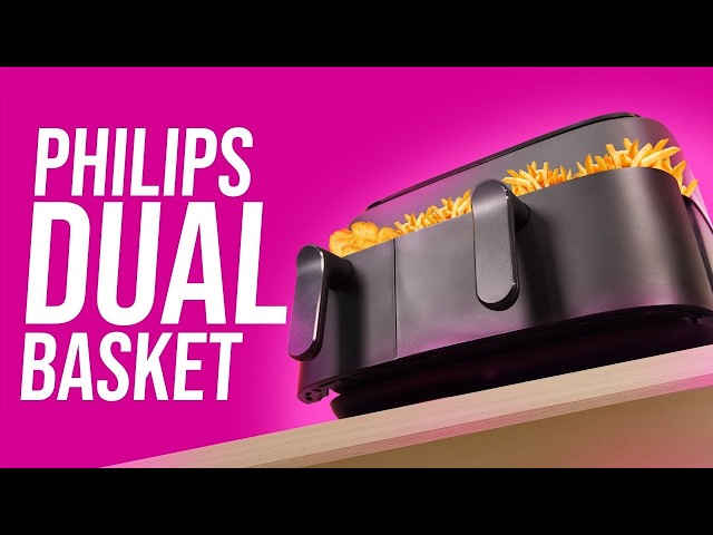 Vídeo relacionado con Philips Airfryer DualBasket - Cocina sano, rápido y versátil, 9L de capacidad, pantalla táctil, diseño con 2 cestas (NA350/00)
