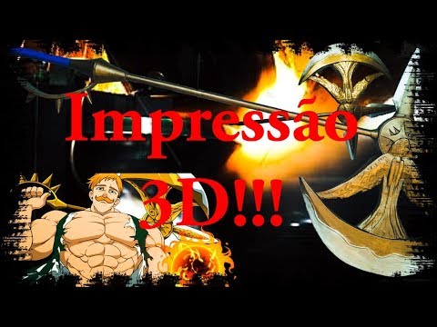 Divine Axe Rhitta Impressão 3D para Cosplay!!! - Escanor - Nanatsu no Taizai