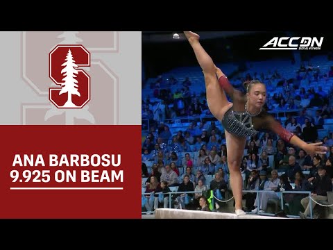 Stanford's Ana Barbosu Ties Teammates For 1st Place With a 9.925 On Beam