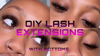 DIY Lash Extensions At Home Natural Wispy Set w/ Bottoms | UNDER $10