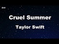 Cruel Summer - Taylor Swift Karaoke 【No Guide Melody】 Instrumental