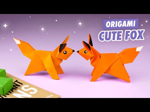 ОРИГАМИ ЛИСА ИЗ БУМАГИ DIY ORIGAMI PAPER FOX