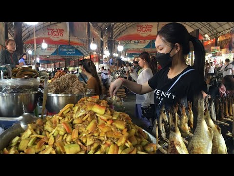 VERY Famous Cambodian Countryside Street Food - Grilled Fish, Chicken, Pickles Snails Fruit And More