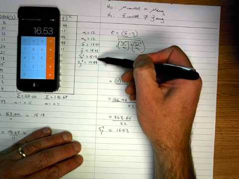 How To... Calculate Student's t Statistic (Equal Variance) by Hand