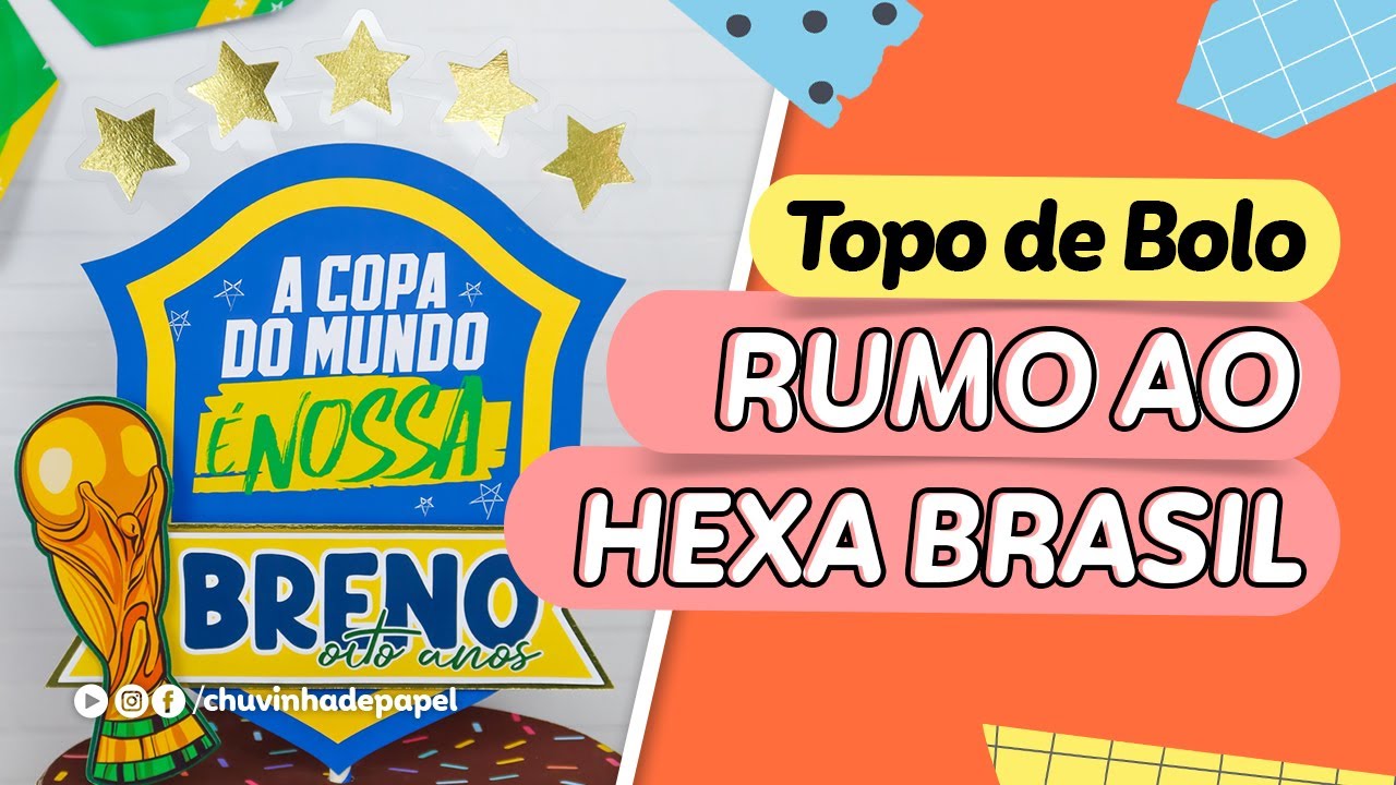 Topo de Bolo Copa do Mundo - Chuvinha de Papel