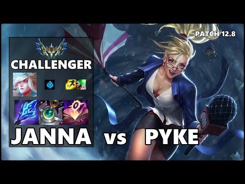 SEASON 12 CHALLENGER Support Gameplay - JANNA vs PYKE Patch 12.8