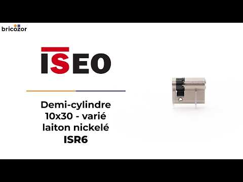 Demi cylindre - 30 x 10 mm - ISR6 - varié- laiton nickelé ISEO