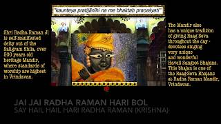 Jai Jai Radha Raman Hari Bol with Lyrics and English Translation - Radha Raman Mandir - Raag Seva