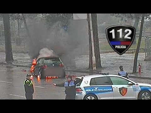 "112", episodi 12 - Dy makina në Tiranë 'shpërthejnë' në flakë, pamjet ekskluzive të momenteve