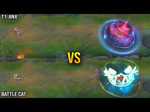 T1 Jinx vs Battle Cat Jinx Skin Comparison - League of Legends