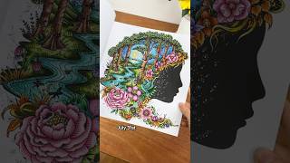 ALL OF MY JULY COMPLETED COLORING PAGES #adultcoloring