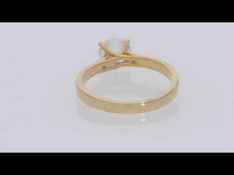 Solitaire Engagement Rings in 4 Claw Setting With Yellow Gold Metal - Abelini