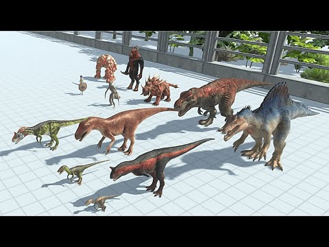 CARNIVORE DINOSAURS vs INFERNALS TEAM Competition - Animal Revolt Battle Simulator