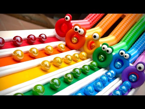 Marble Run Race 1000 Marbles Rain Gutter VS Mega Whirlpool ASMR Amakandu
