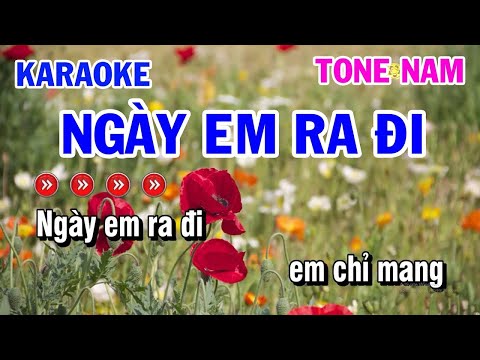 Karaoke Ngày Em Ra Đi | Nhạc Sống Tone Nam | Karaoke Công Trình
