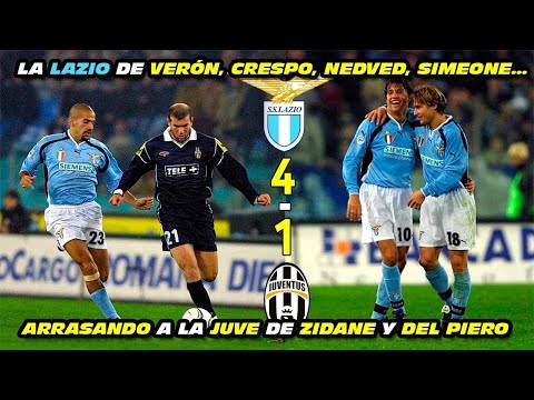 La LAZIO de VERÓN, CRESPO, NEDVED, SIMEONE... ARRASANDO a la JUVE de ZIDANE y DEL PIERO.