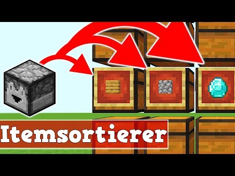 Wie baut man einen automatischen Itemsortierer in Minecraft 1.14 / Bedrock Edition