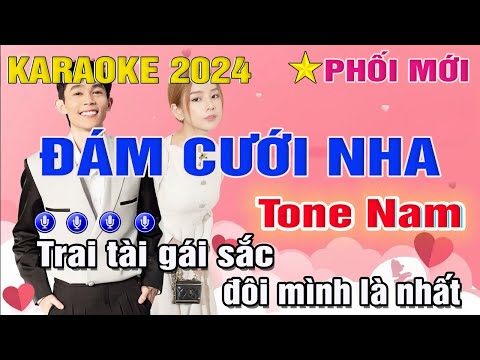 Đám Cưới Nha Karaoke Thấp Dễ Hát | Tone Nam | Trung Hiếu Karaoke