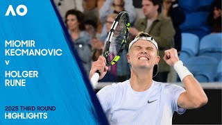 Miomir Kecmanovic v Holger Rune Highlights | Australian Open 2025 Third Round
