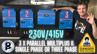 EASY 48V Off-Grid Solar Power System - Wiring and Setup of Three Parallel Victron Multiplus II
