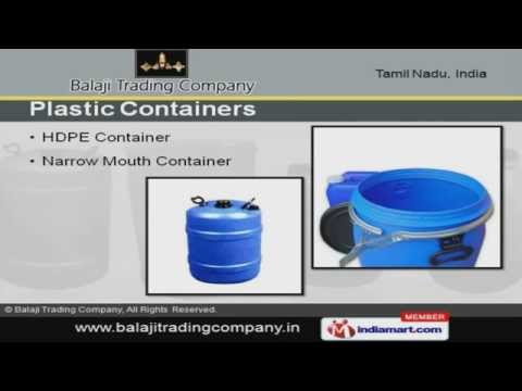 Overview of plastic cans, drums, and containers
