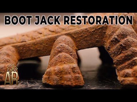 BOOT JACK Restoration - Rusty cast Iron sandblasting and powder coating