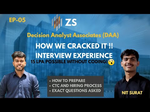 ZS Associates Interview 2025 | How We Cracked DAA Role, Rounds & Case Study | Latest Questions!!