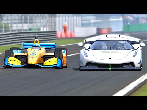 Koenigsegg Jesko vs McLaren IndyCar Fernando Alonso - Spa