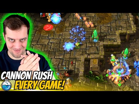 Relentlessly Cannon Rushing every match! | Cannon Rush in Grandmaster #16 StarCraft 2