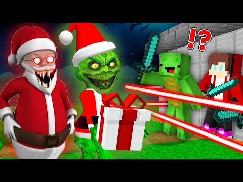 Mikey & JJ vs Scary Santa & Grinch in Minecraft