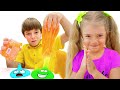 Anabella And Bogdan Are Playing With Slimes Fun Games With Dad And Mommy