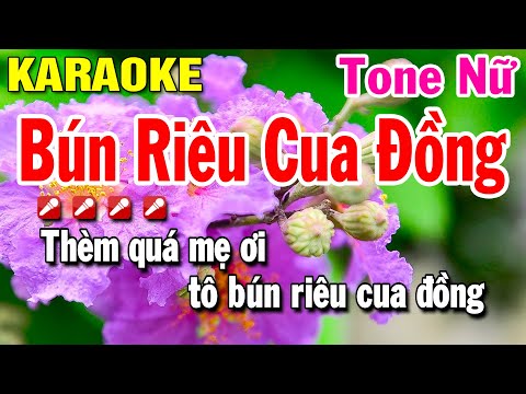 Bún Riêu Cua Đồng Karaoke Nhạc Sống Tone Nữ | Huỳnh Lê