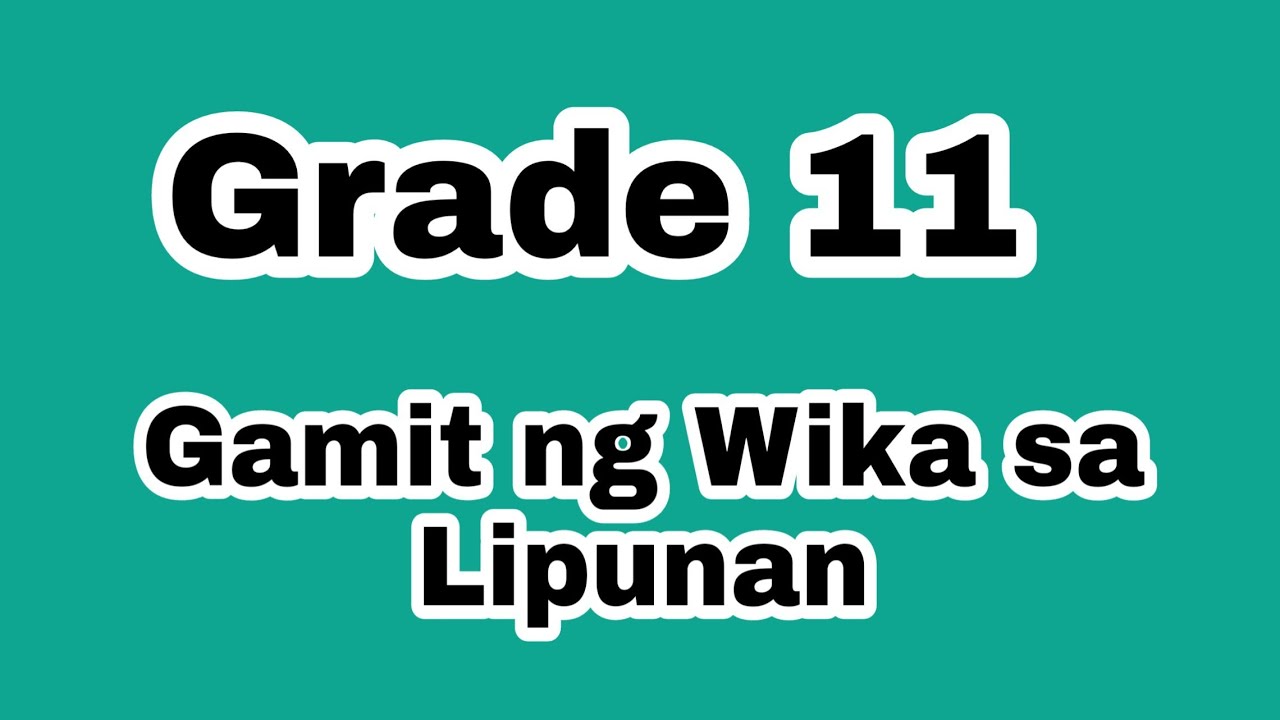 GAMIT NG WIKA SA LIPUNAN