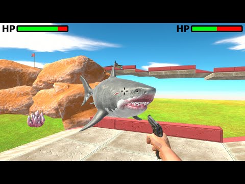 FPS Avatar Defeating Giant Megalodon Death Fall - Animal Revolt Battle Simulator