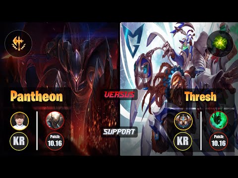Beryl PANTHEON (Support) [Conqueror] VS THRESH - Challenger KR Patch 10.16