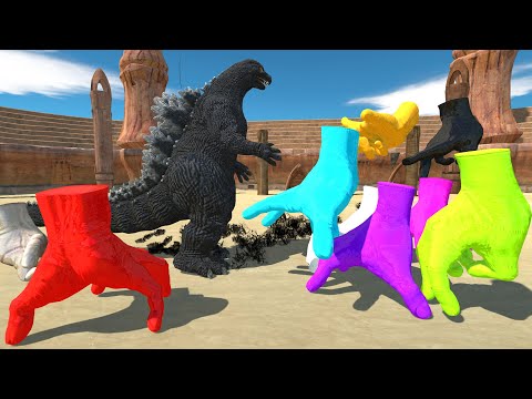 X10 Hand Wednesday vs Heisei Godzilla - Animal Revolt Battle Simulator