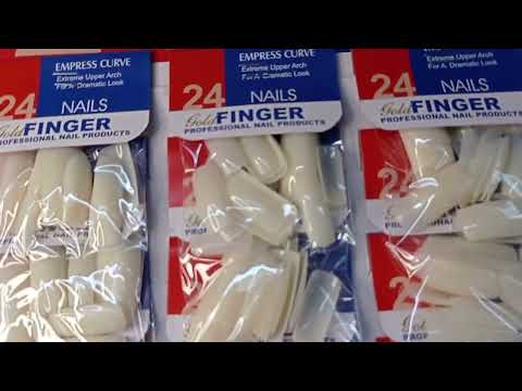 CARTELA DE UNHA POSTIÇA LEITOSA QUADRADA GOLD FINGER COM 24 KITS