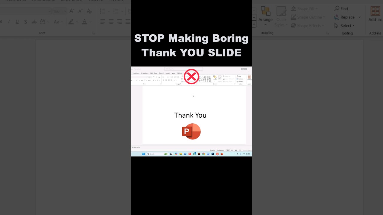 Modern Thank You Slide in PowerPoint #powerpointslideshow #ppt
