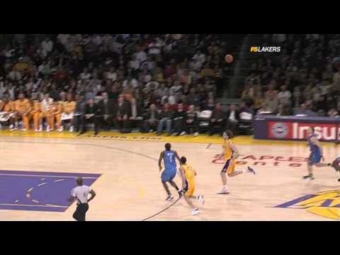 02 10 2009   Thunder vs  Lakers   Farmar Blocks Kyle Weaver