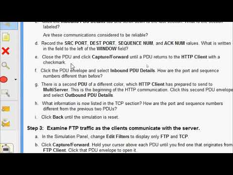 9.3.1.2 Packet Tracer – Exploration of TCP and UDP Communications.