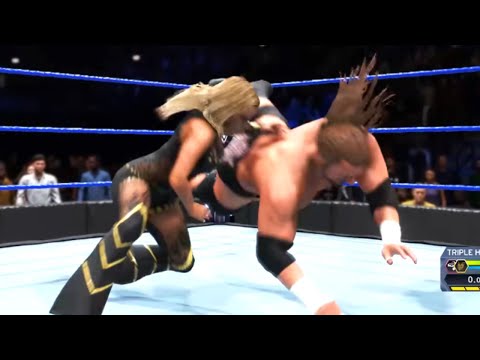 WWE 2k20: Trish Stratus (barefoot) vs Triple H 1, Intergender Wrestling