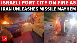 Iran DECIMATES Israeli Port City Of Haifa With Cluster Missiles; 2 Killed, Cars On Fire | WATCH
