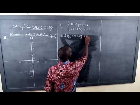 Corrigé de mathématiques BEPC session 2020