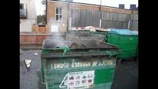 Worcester Park central car park bins on fire