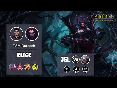 TSM Dardoch Elise Jungle VS Qiyana | LOL | S10 NA Grandmaster - Full Gameplay