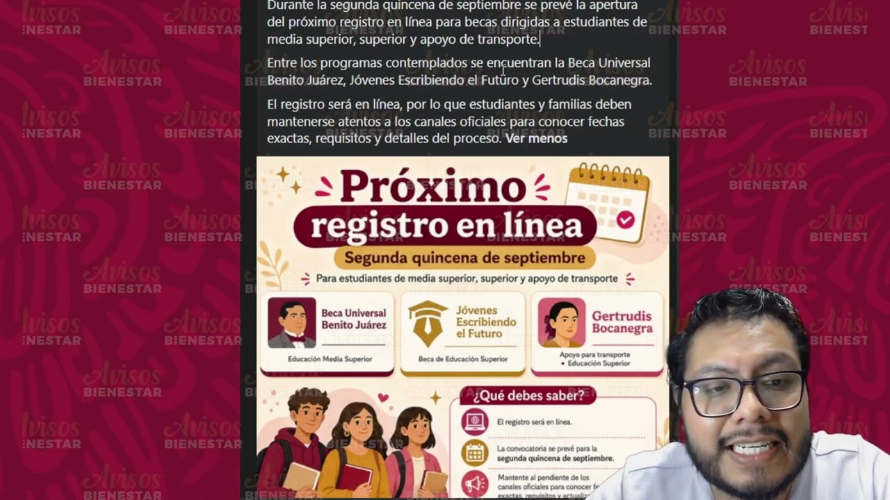 registro a la Beca Media Superior y Beca Jóvenes Escribiendo el Futuro. en agosto Asegura tu apoyo