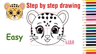 Easy Cheetah Drawing Step by Step Fun & Simple for Kids! How to draw Cheetah #Lidoartworks