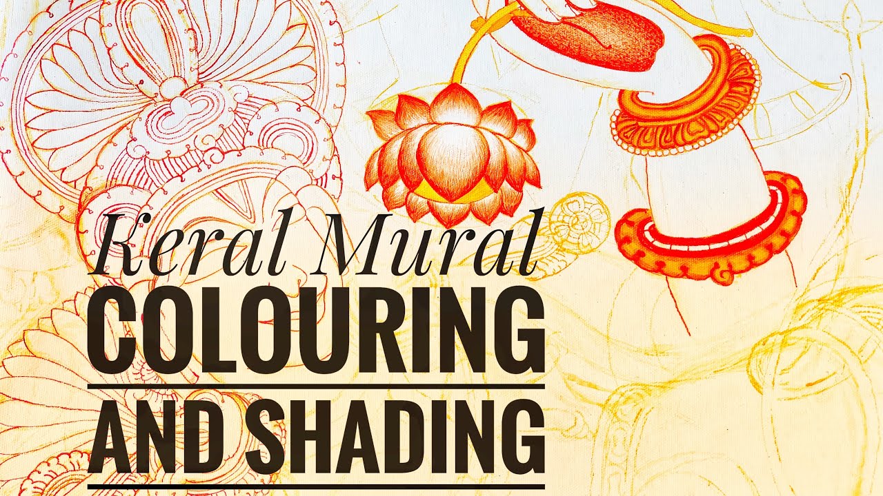 Kerala mural painting colouring and shading