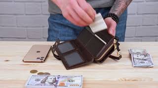 Чоловічий клатч у гладкій шкірі 20236 Vintage коричневий