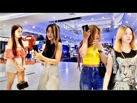 [4K] Aeon Mall Phnom Penh, a cidade do Camboja, muitas pessoas vão às compras - Passeio a pé pelo Aeon Mall